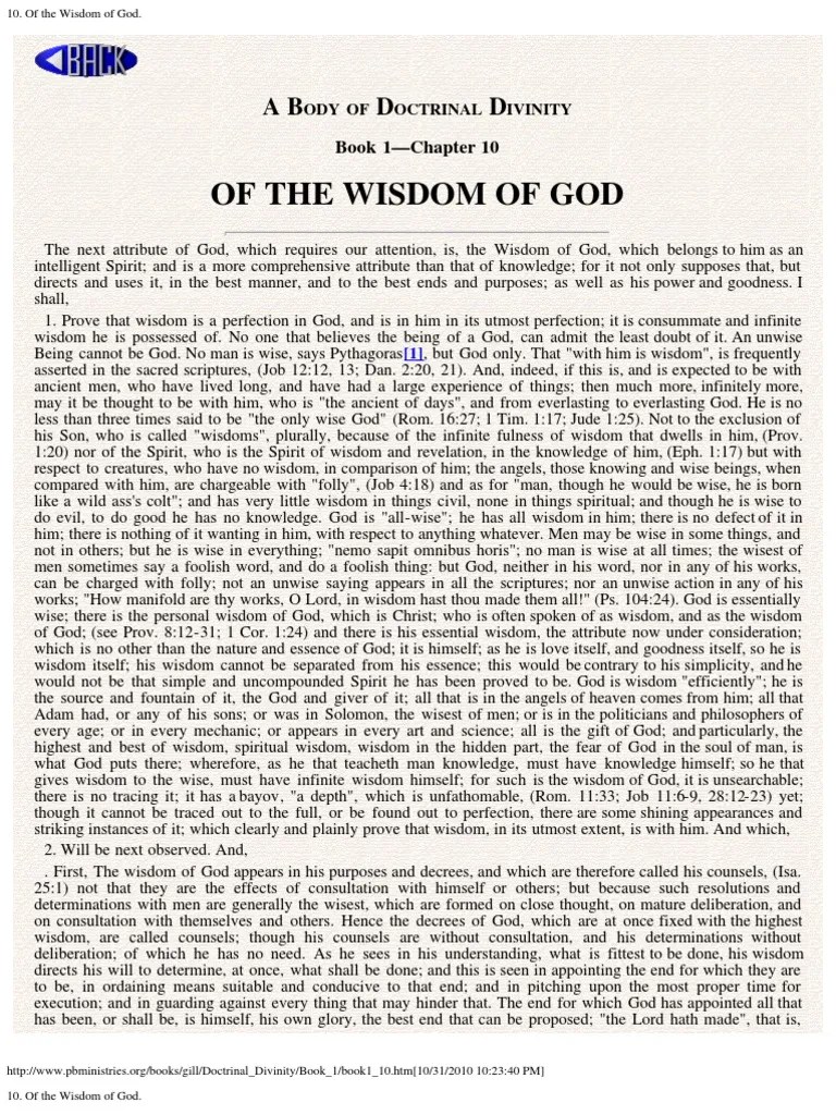 Of The Wisdom Of God. | PDF | Grace In Christianity | Justification (Theology)