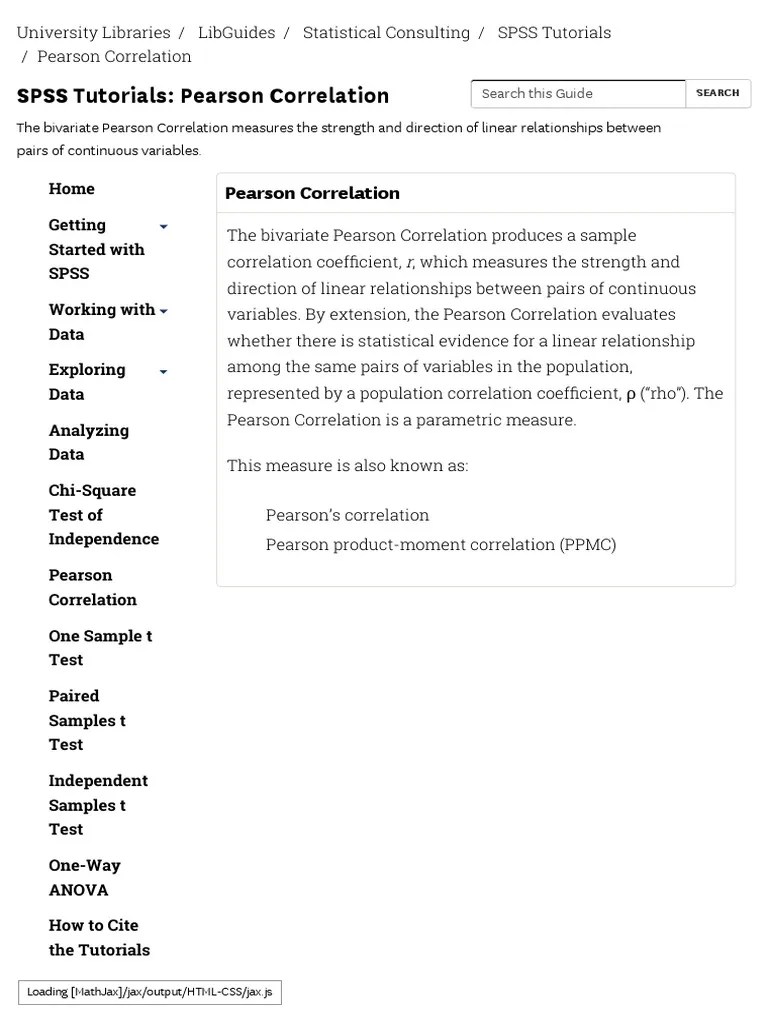 Pearson Correlation - SPSS Tutorials - LibGuides At Kent State ...