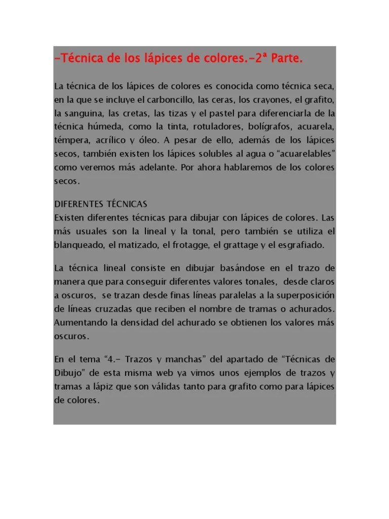 Técnica De Los Lápices De Colores | PDF