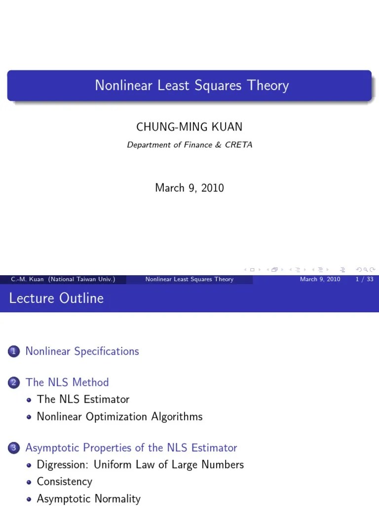 Nonlinear Least Squares Theory - Lecture Notes | PDF | Artificial ...