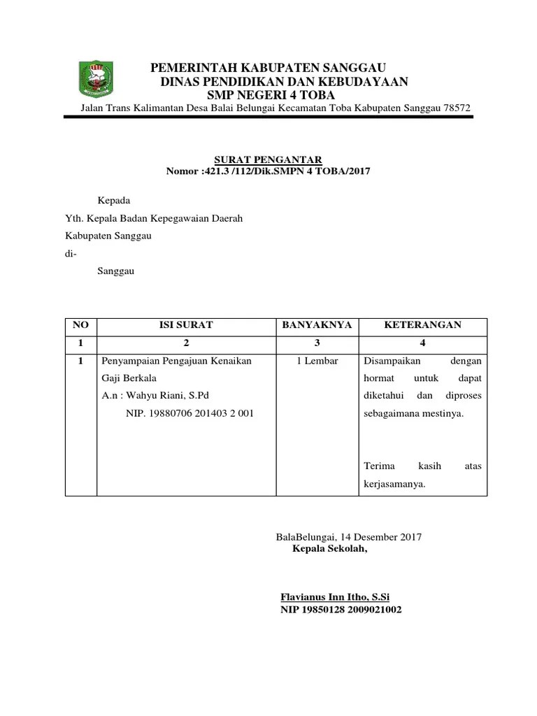 Kenaikan pangkat reguler fungsional umum a. Contoh Surat Kenaikan Gaji Berkala Letter 7saudara Com