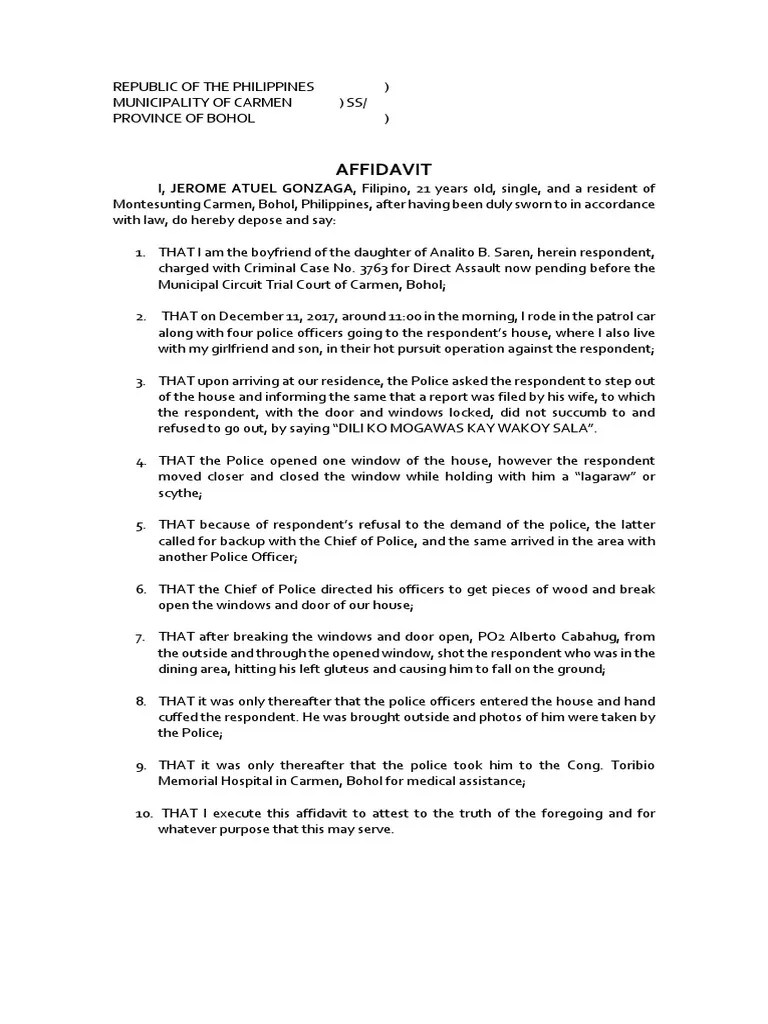 Affidavit | PDF | Affidavit | Judiciaries