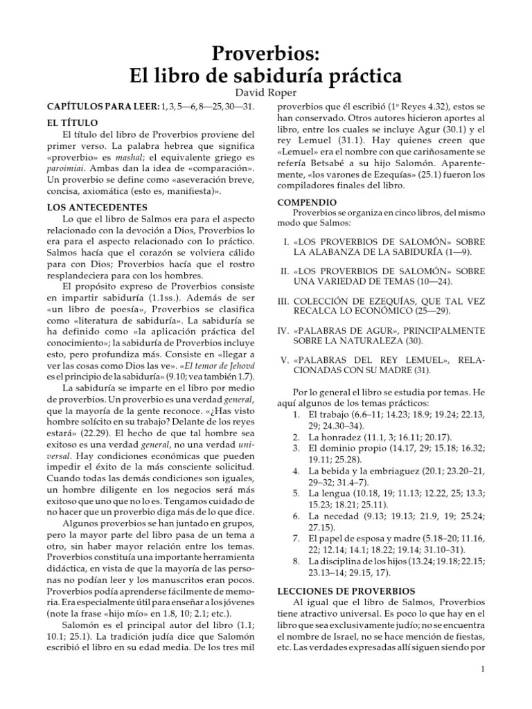 El Libro De Sabiduría Práctica | PDF | Libro De Proverbios | Salmos