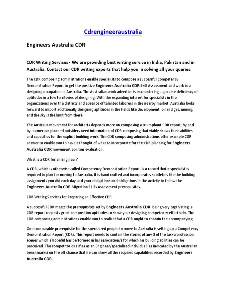 Engineers Australia Cdr Australia Ingeniero