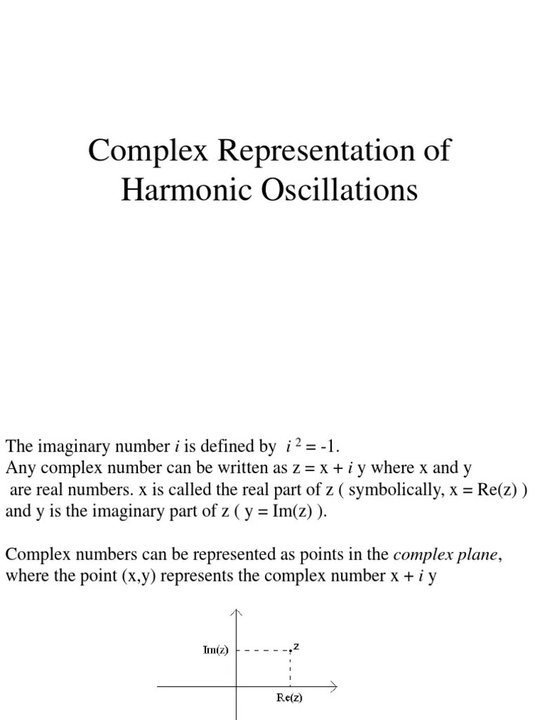 Complex Representation Of Harmonic Oscillations | PDF | Complex Number | Trigonometric Functions