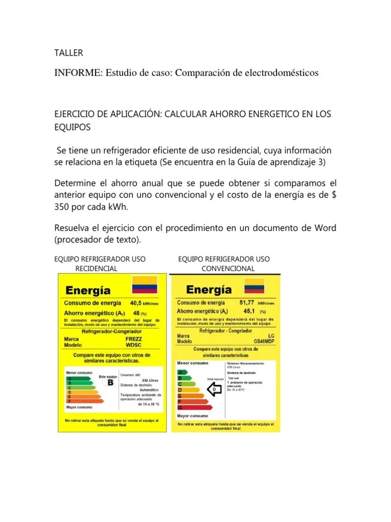 Comparacion De Electrodomesticos | PDF