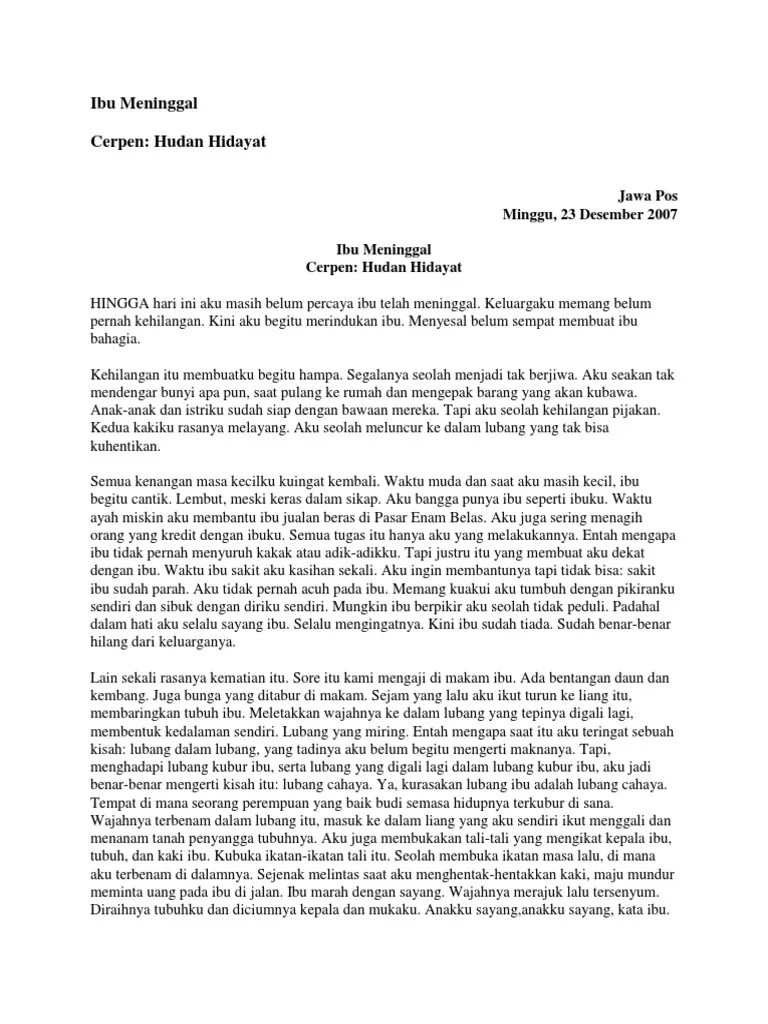 Cerpen Kematian Ibu – Lukisan