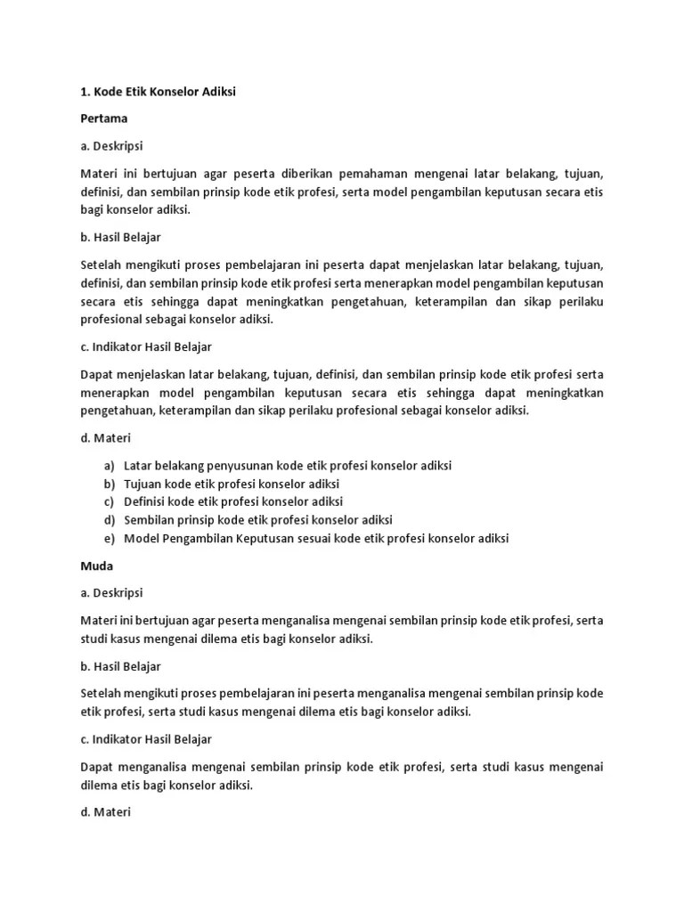 Pedoman Diklat Materi 1-7 | PDF