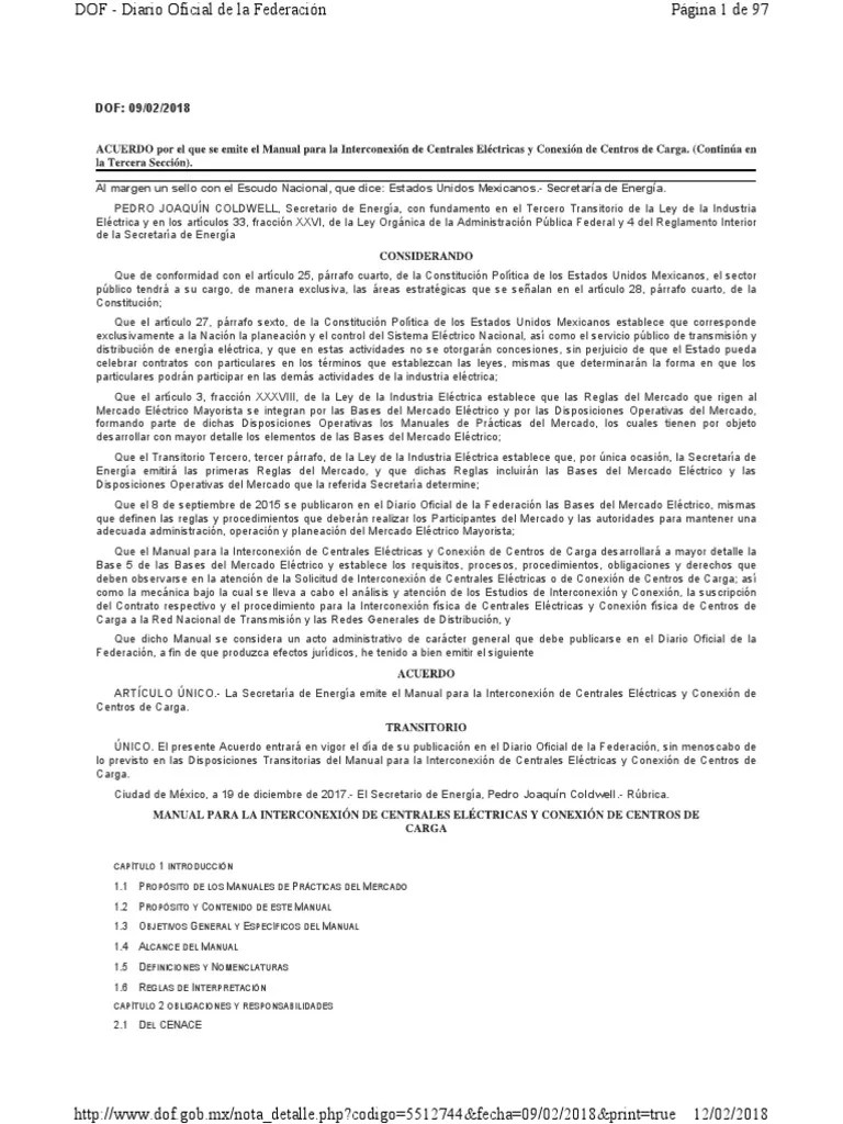 Manual Para La Interconexion De Centrales Electricas Y Conexion De Centros De Carga PDF | PDF ...