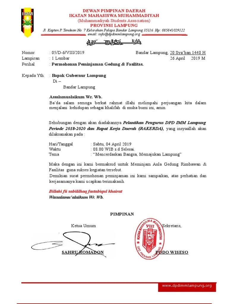 Jika ada sedang mencari contoh surat permohonan pinjam pakai gedung kantor. Surat Permohonan Peminjaman Gedung Pdf