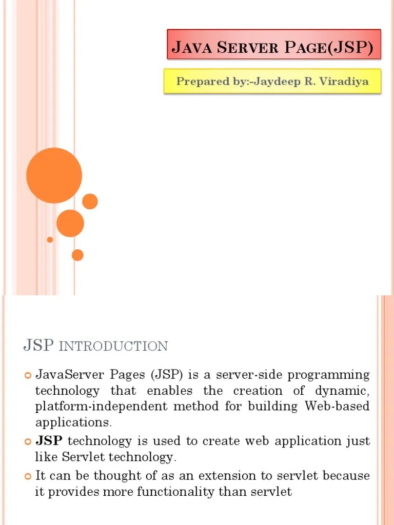 J S P (JSP) : AVA Erver AGE | Download Free PDF | Java Server Pages ...