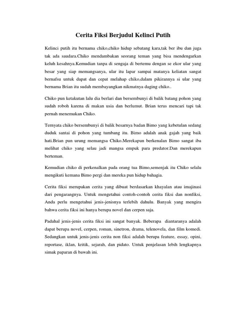 15 kumpulan contoh resensi novel fiksi terlengkap dan terbaru. Contoh Cerita Non Fiksi Anak Singkat Masnurul