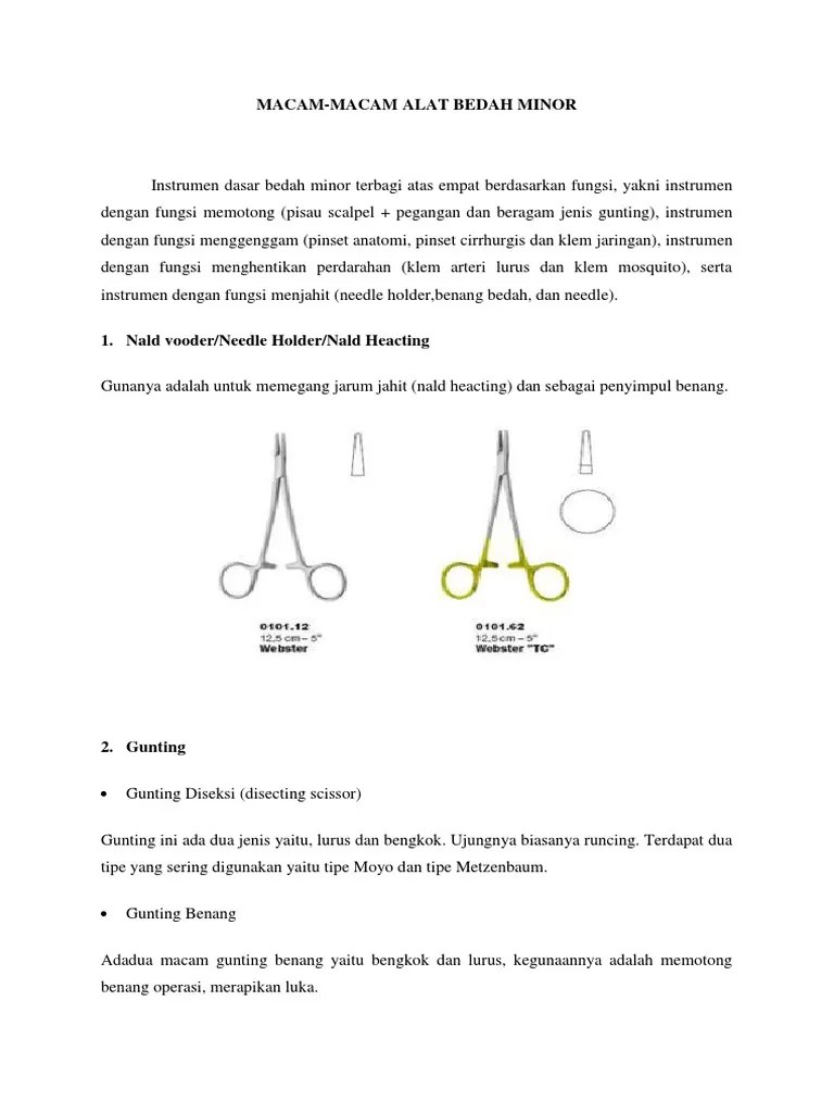 Macam-Macam Alat Bedah Minor | PDF