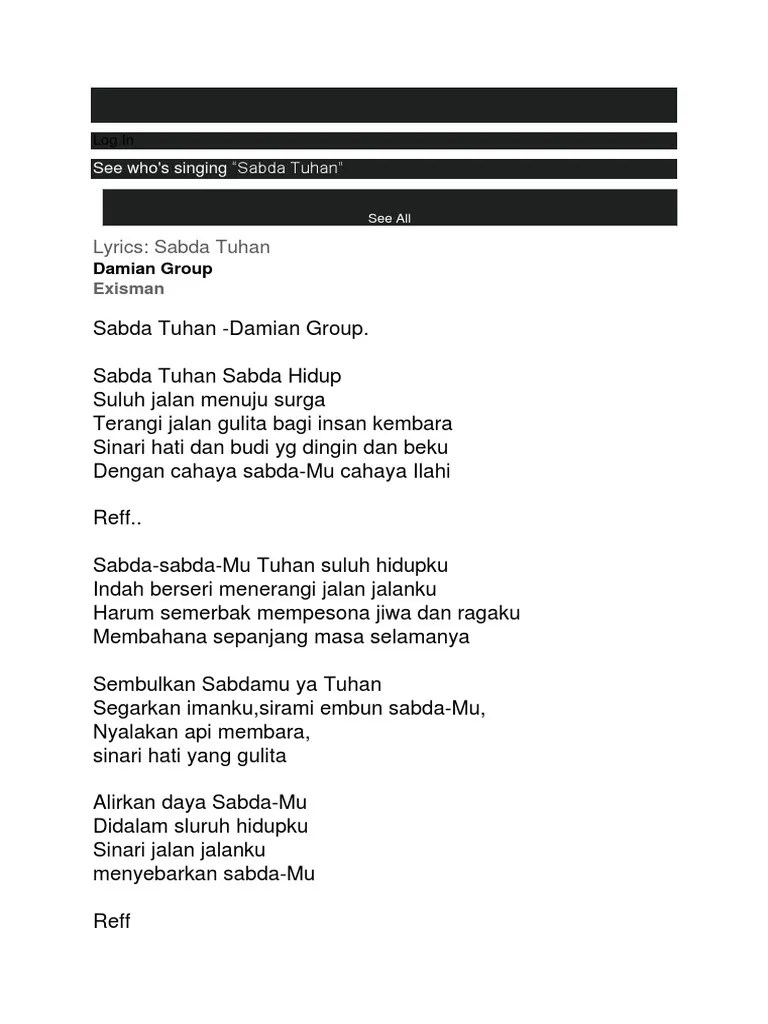 Lagu Misa Ps 369 Kurenungkan Sabdamu Ya Tuhan Dalam kekelaman jalan kami aman.