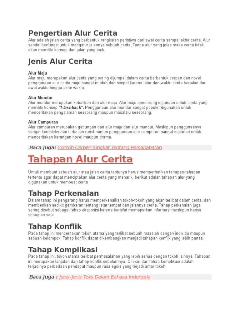 Pengertian Alur Cerita