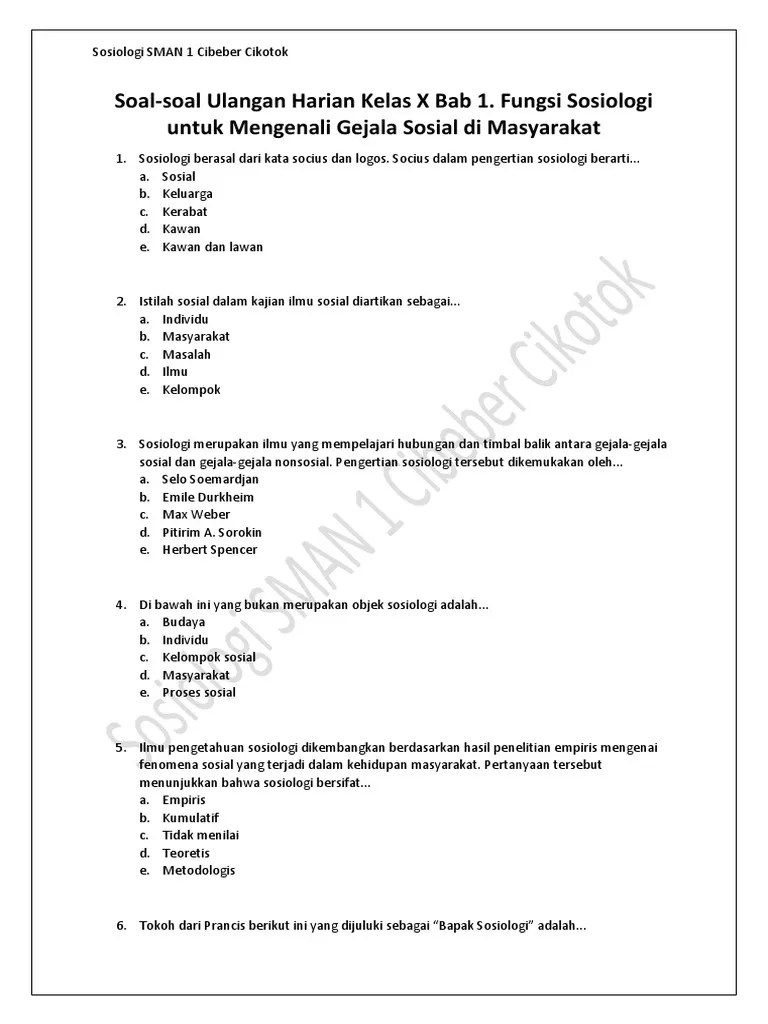 Cara yang dilakukan bank dalam rangka menghimpun dana dari masyarakat (funding) adalah dalam bentuk…. Soal Soal Ulangan Harian Kelas X Bab 1 Fungsi Sosiologi Untuk Mengenali Gejala Sosial Di Masyarakat Pdf