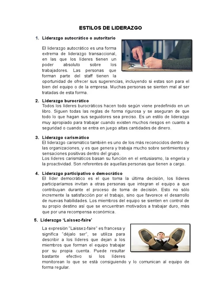 Estilos De Liderazgo | PDF | Liderazgo | Ciencia Cognitiva