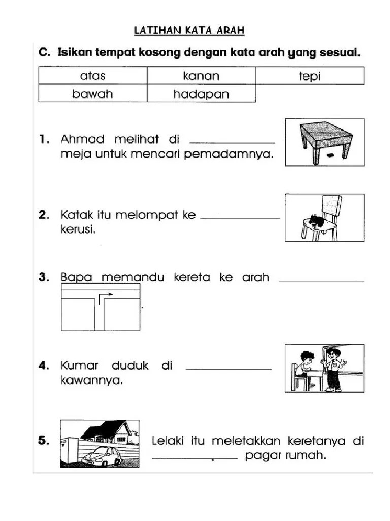 Penjodoh bilangan kssr semakan 2 年级 bahasa melayu tahun 2 sjk (c) johor . Latihan Kata Arah Tahun 2 Pdf