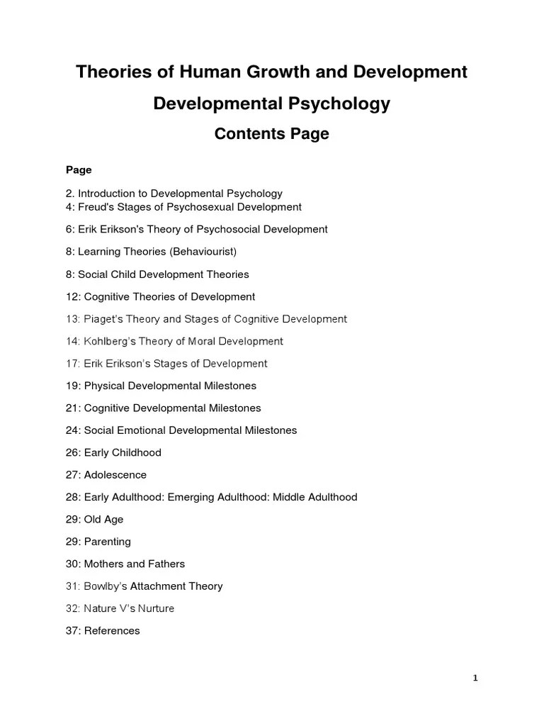 Theories Of Human Growth And Development | Download Free PDF ...