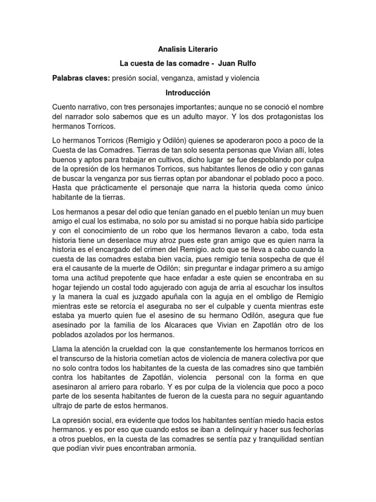 La Cuesta De Las Adres Resumen Y Personajes Analisis Tuerto pero aun as tena buena vista.