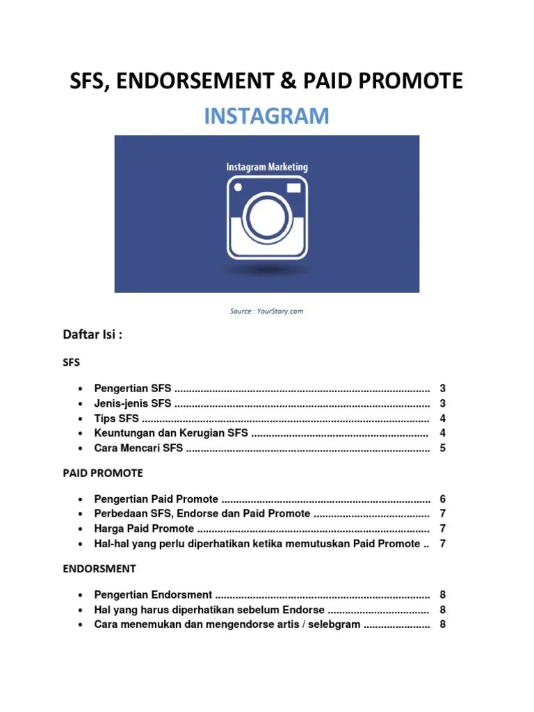 SFS, Endorse, Paid Promote PDF | PDF