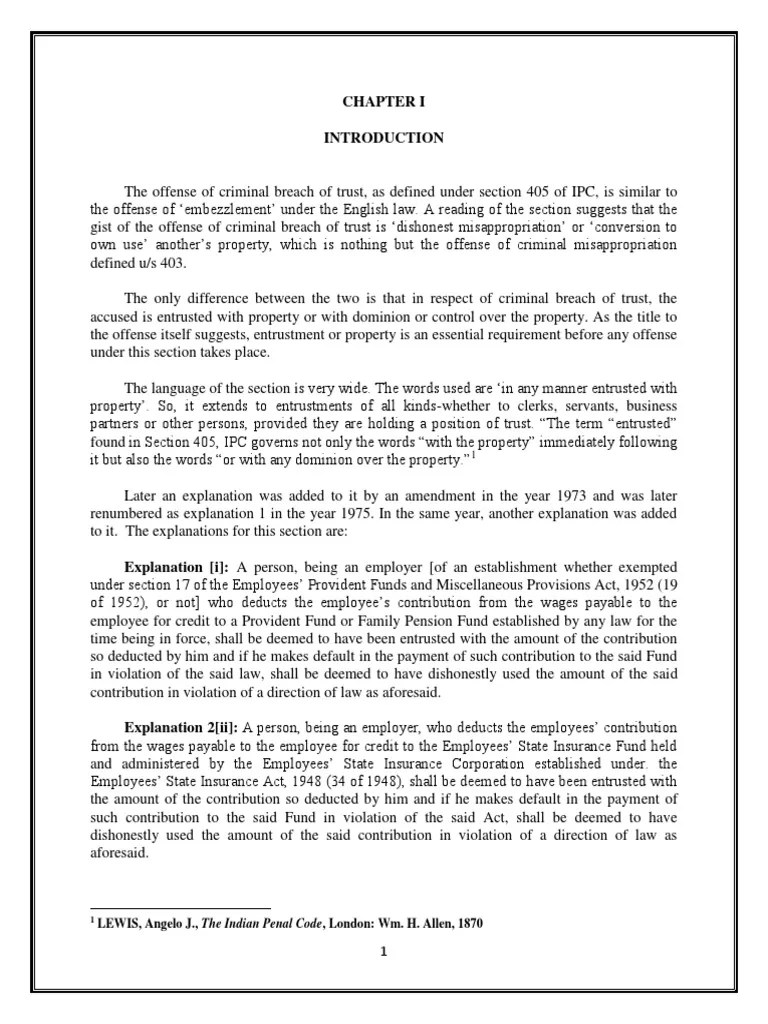 Criminal Breach Of Trust | PDF | Trust Law | Contractual Term