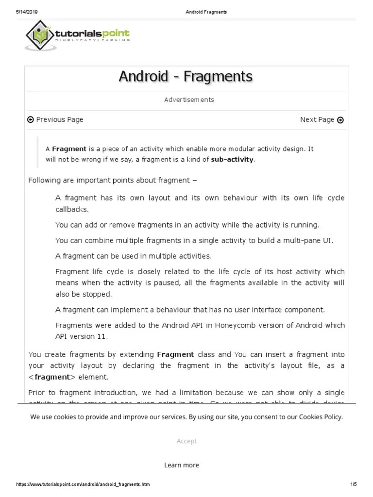 11 Android Fragments | PDF | Android (Operating System) | Class ...