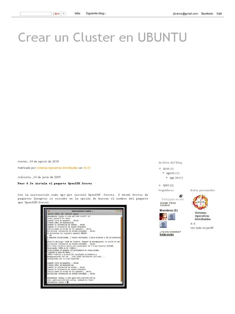 Crear Un Cluster En UBUNTU | PDF | Archivo De Computadora | Servidor ...