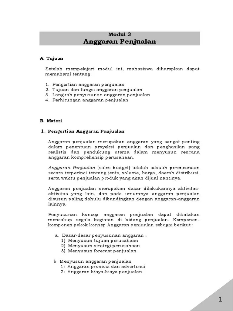 Modul 3 ANggaran Penjualan | PDF
