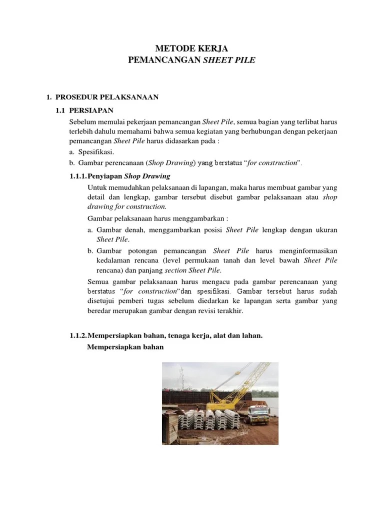 Metode Kerja Sheet Pile | PDF