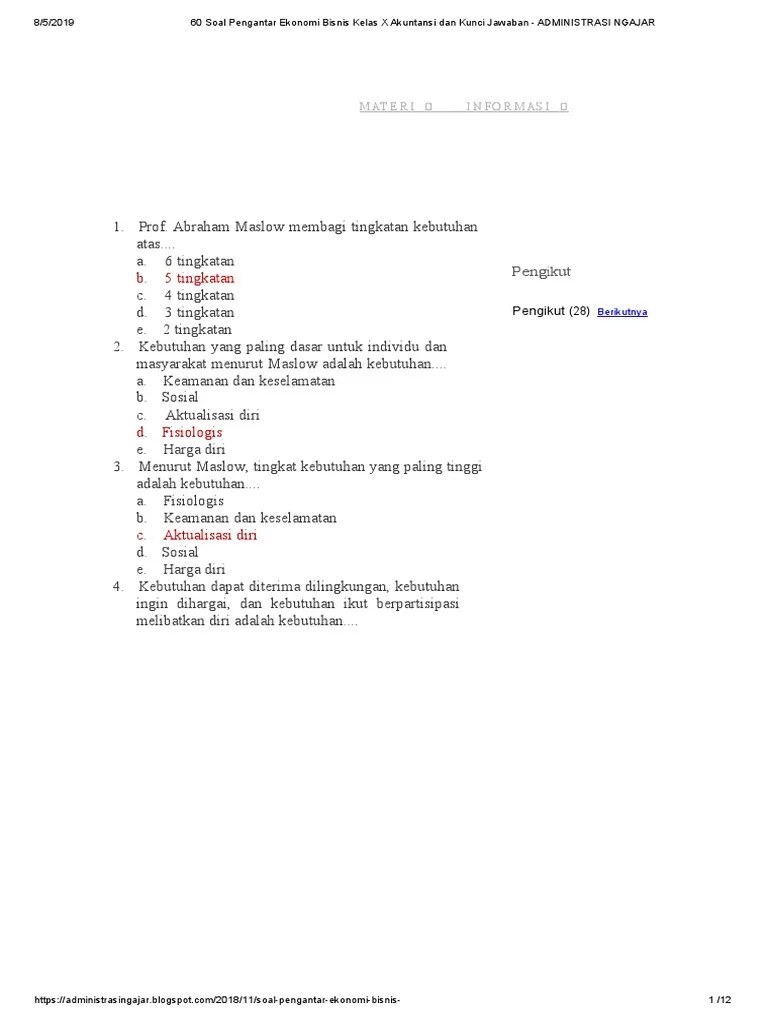 Check spelling or type a new query. Soal Dan Jawaban Pilihan Ganda Administrasi Umum Kelas X Masnurul