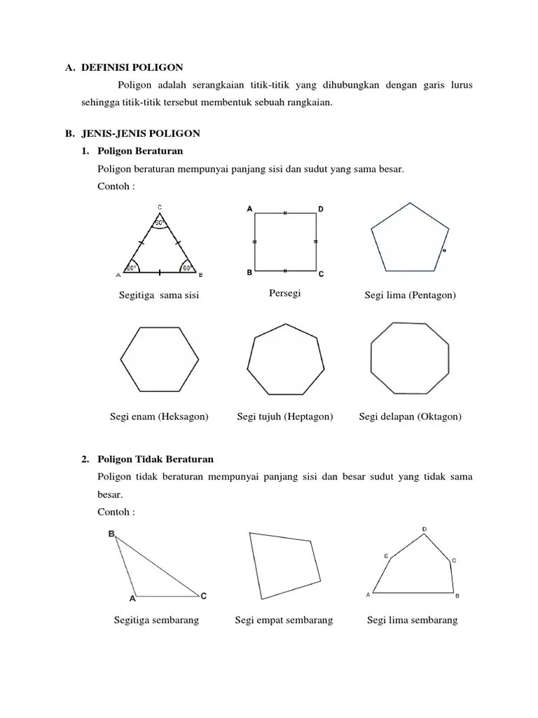 Contoh Segi Delapan Beraturan Dan Tidak Beraturan