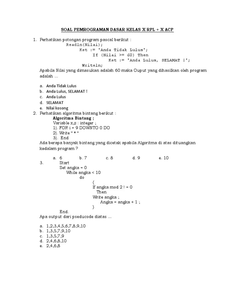 Soal Teori Pemdas | PDF