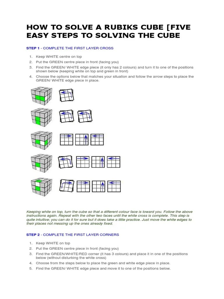 How To Solve A Rubiks Cube | PDF | Applied Mathematics | Algorithms