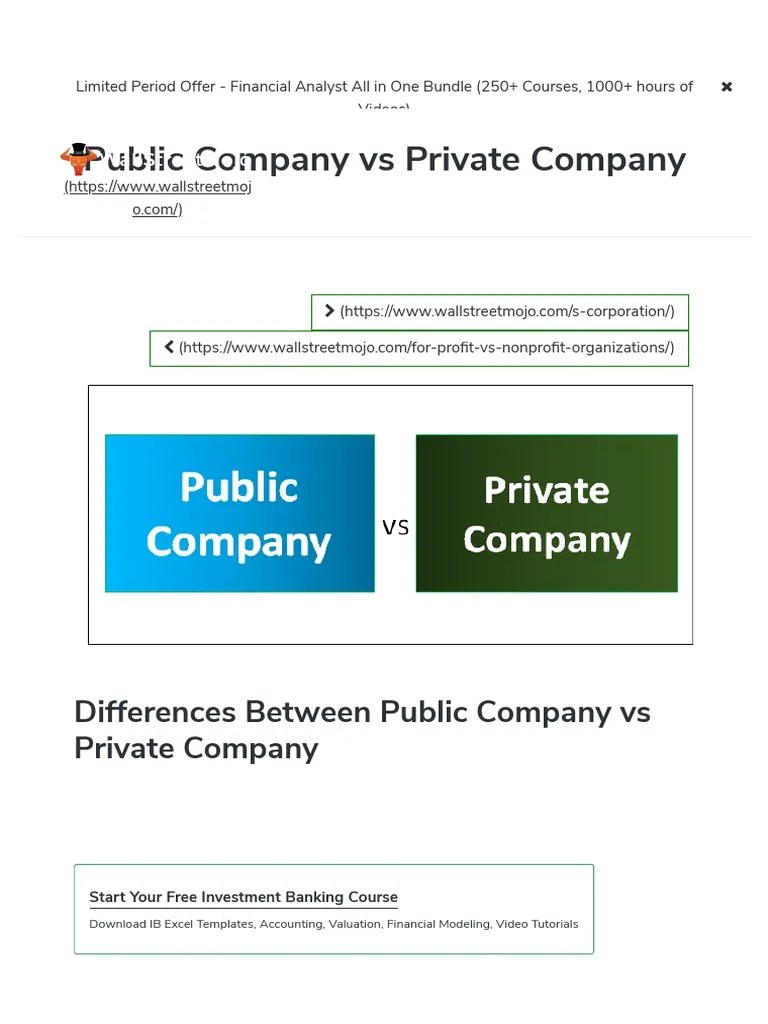 Public And Private Companies | PDF | Public Company | Stocks