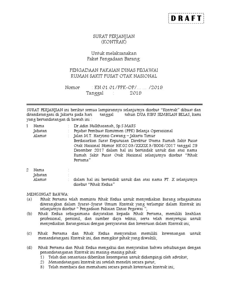 Draft Kontrak Pakaian Dinas | PDF