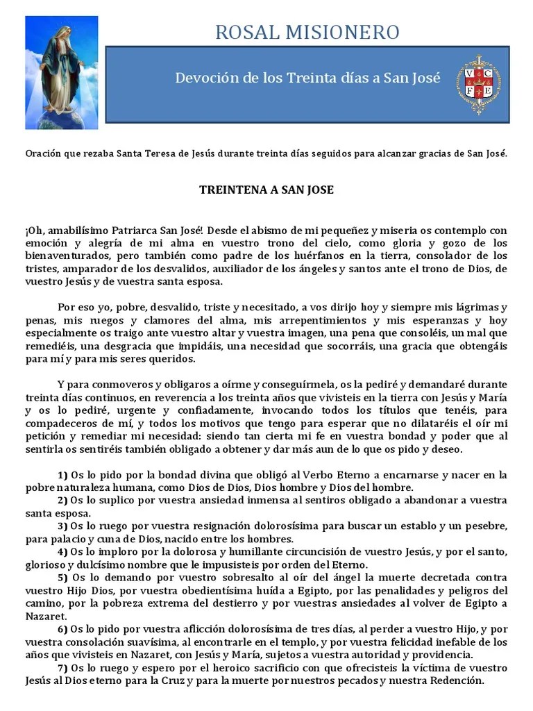 Treintena A San Jose | PDF | María, Madre De Jesús | Jesús