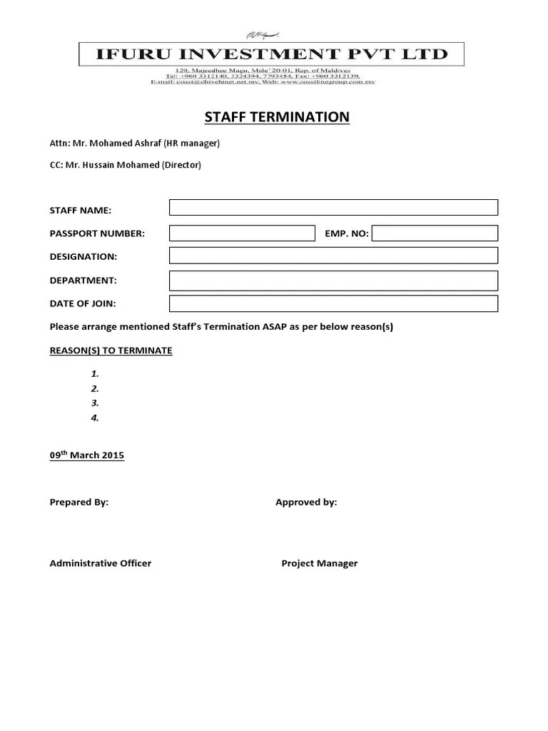 Termination Request Form | PDF