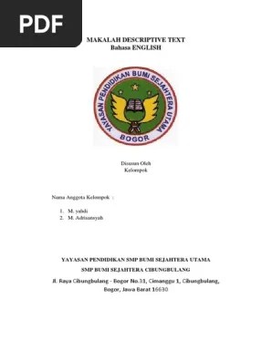 Statements that describe the common . Makalah Descriptive Text Pdf