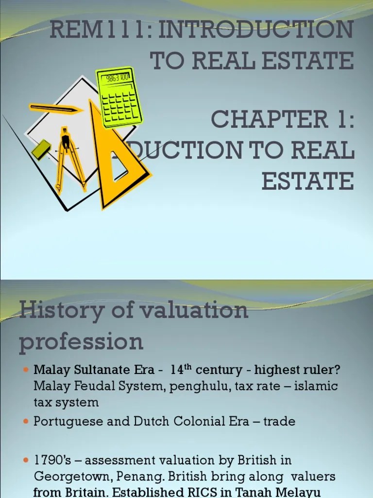 Notes Chapter 1 | PDF | Real Estate Appraisal | Real Property