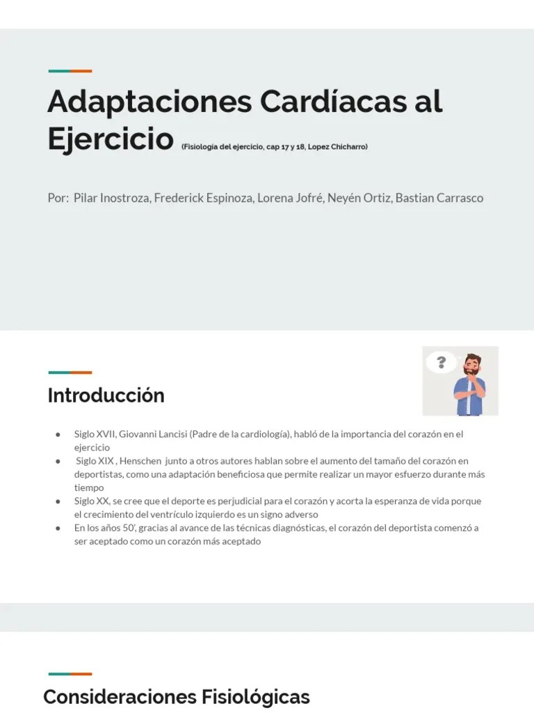 Adaptaciones Cardíacas Al Ejercicio (Fisiología Del Ejercicio, Cap 17 Y 18, Lopez Chicharro ...