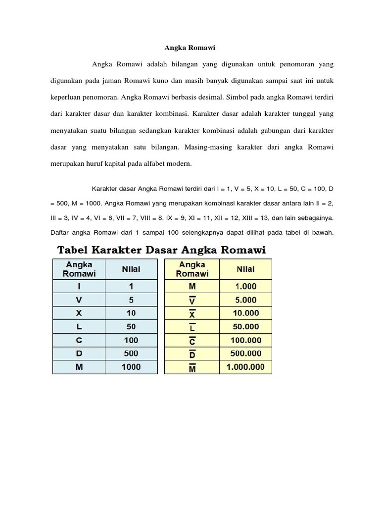Angka Romawi | PDF