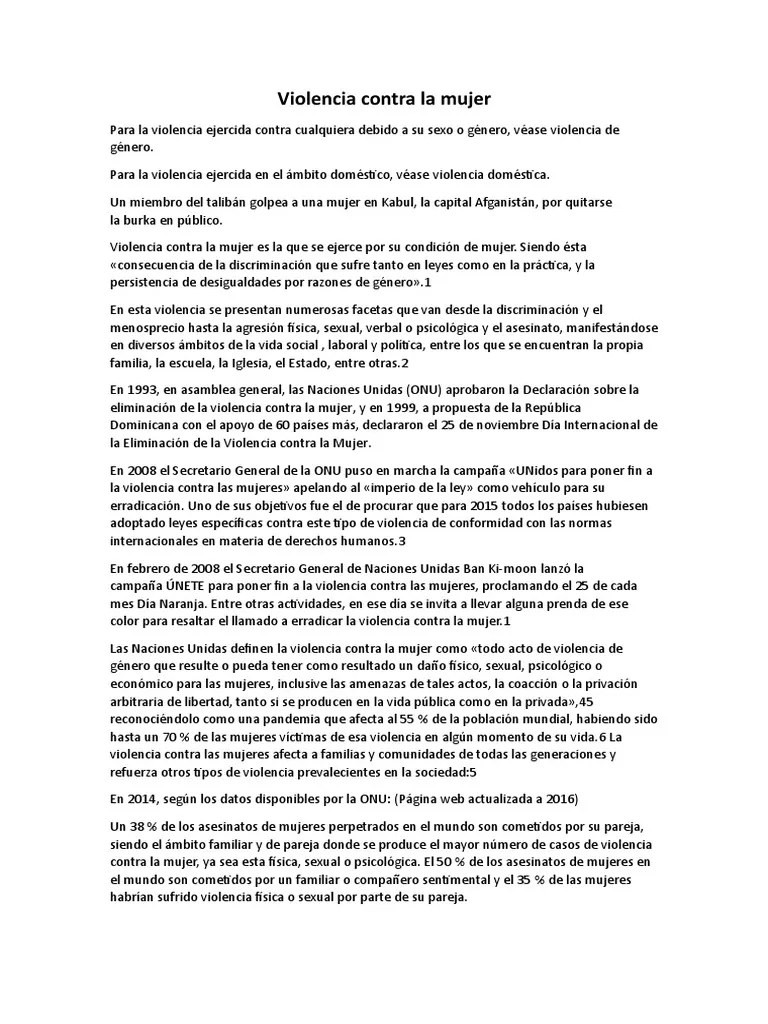 Violencia Contra La Mujer | PDF | La Violencia Contra Las Mujeres ...