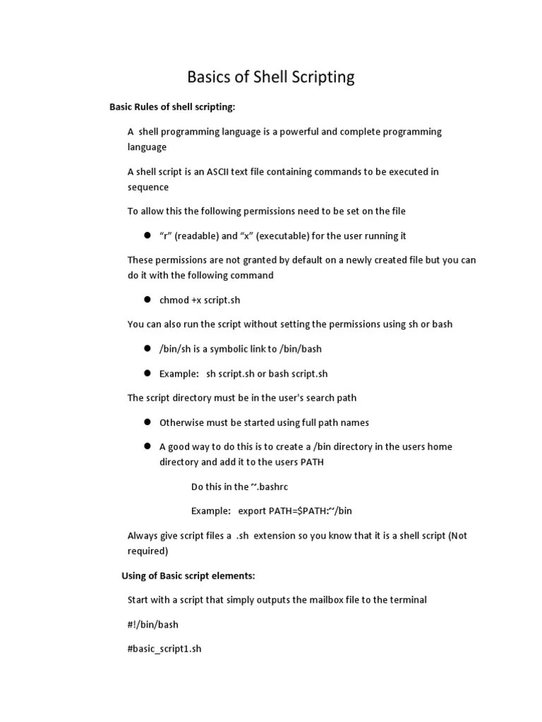Basics Of Shell Scripting | PDF | Regular Expression | Command Line ...