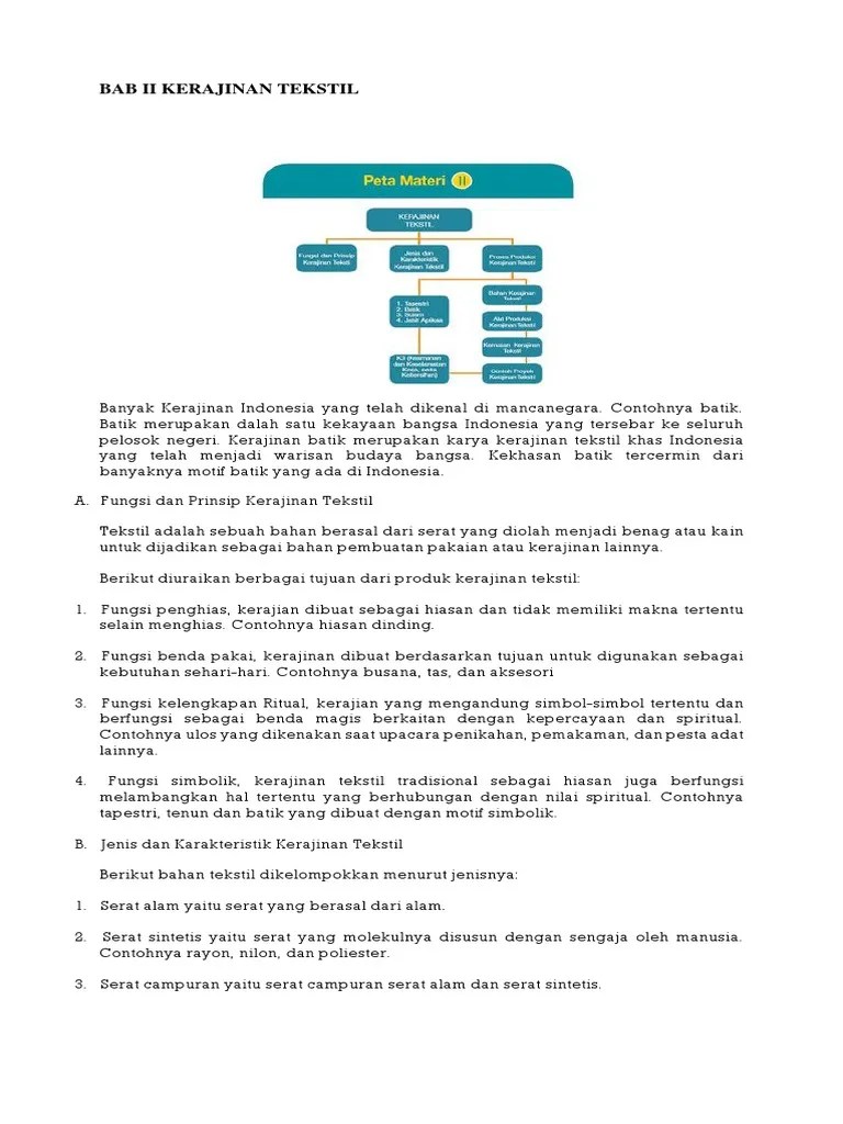Kerajinan dibuat tentunya memiliki tujuan. Bab Ii Kerajinan Tekstil Pdf