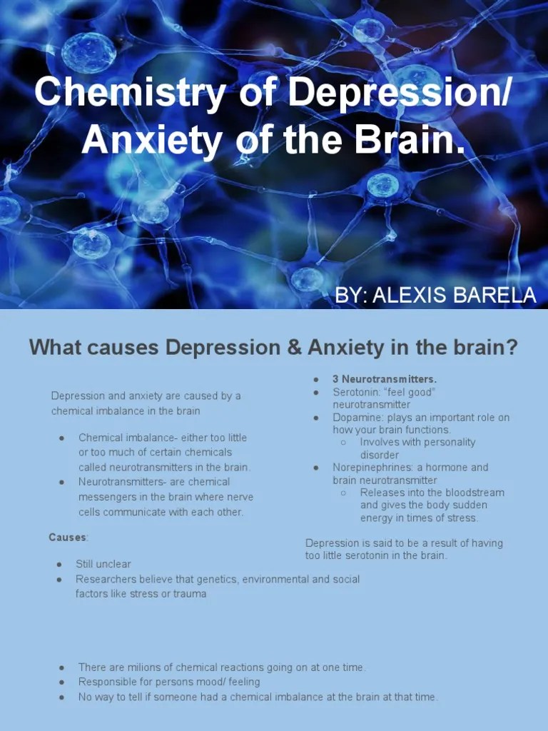 Chemistry Of Depression Anxiety Of The Brain | PDF | Major Depressive Disorder | Brain