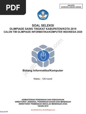 Olimpiade sains tingkat kabupaten/kota 2018. Pembahasan Soal Osk Komputer 2018 No 9 Jawabanku Id