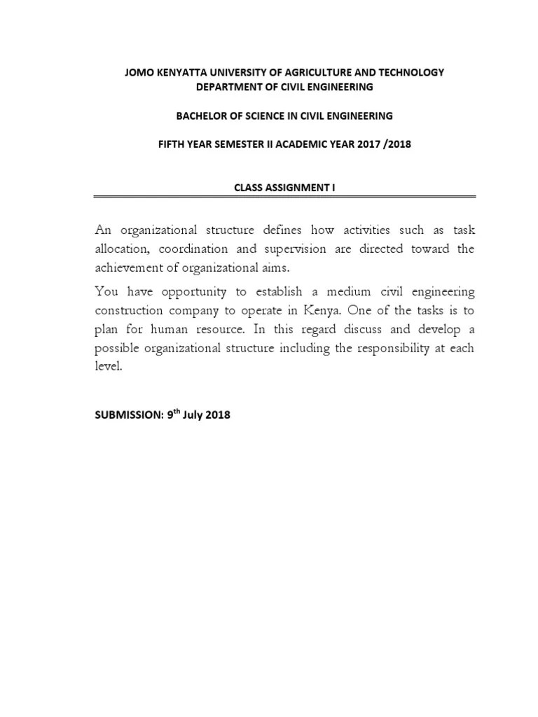 Class Assign Jkuat Eng Mangt June 2018 Pdf