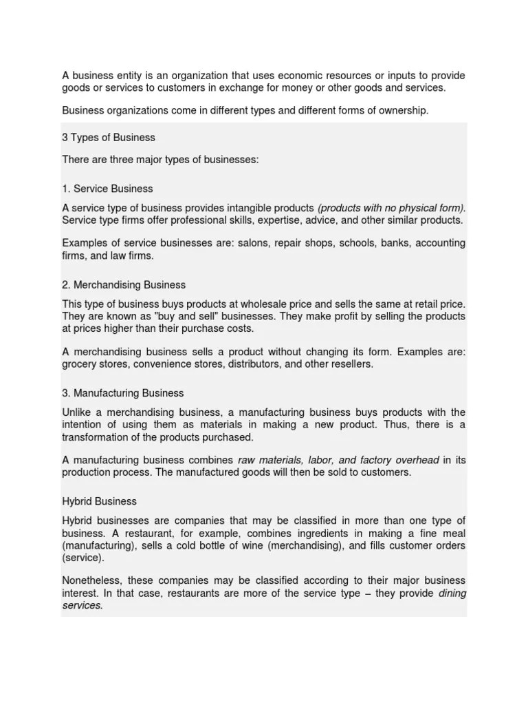 Types Of Business | PDF | Limited Liability Company | Partnership