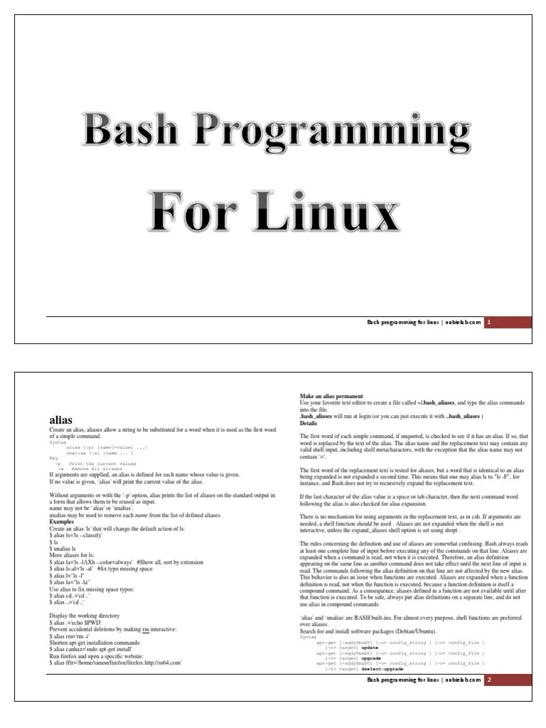 Bash Programming For Linux | PDF | Utility Software | Software Development
